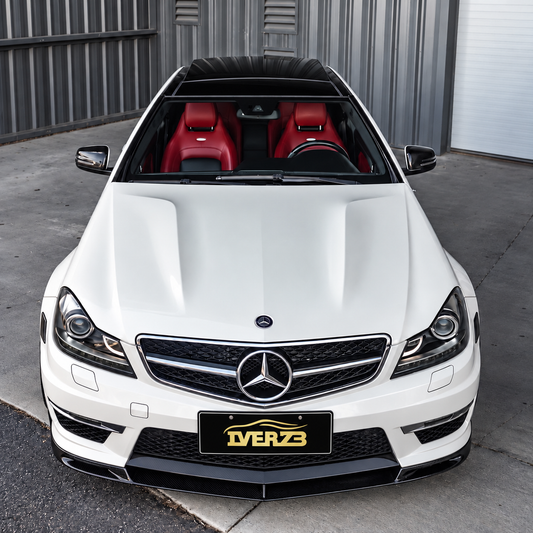 Carbon Fiber V Style Front Lip For BENZ C Class W204 LCI AMG