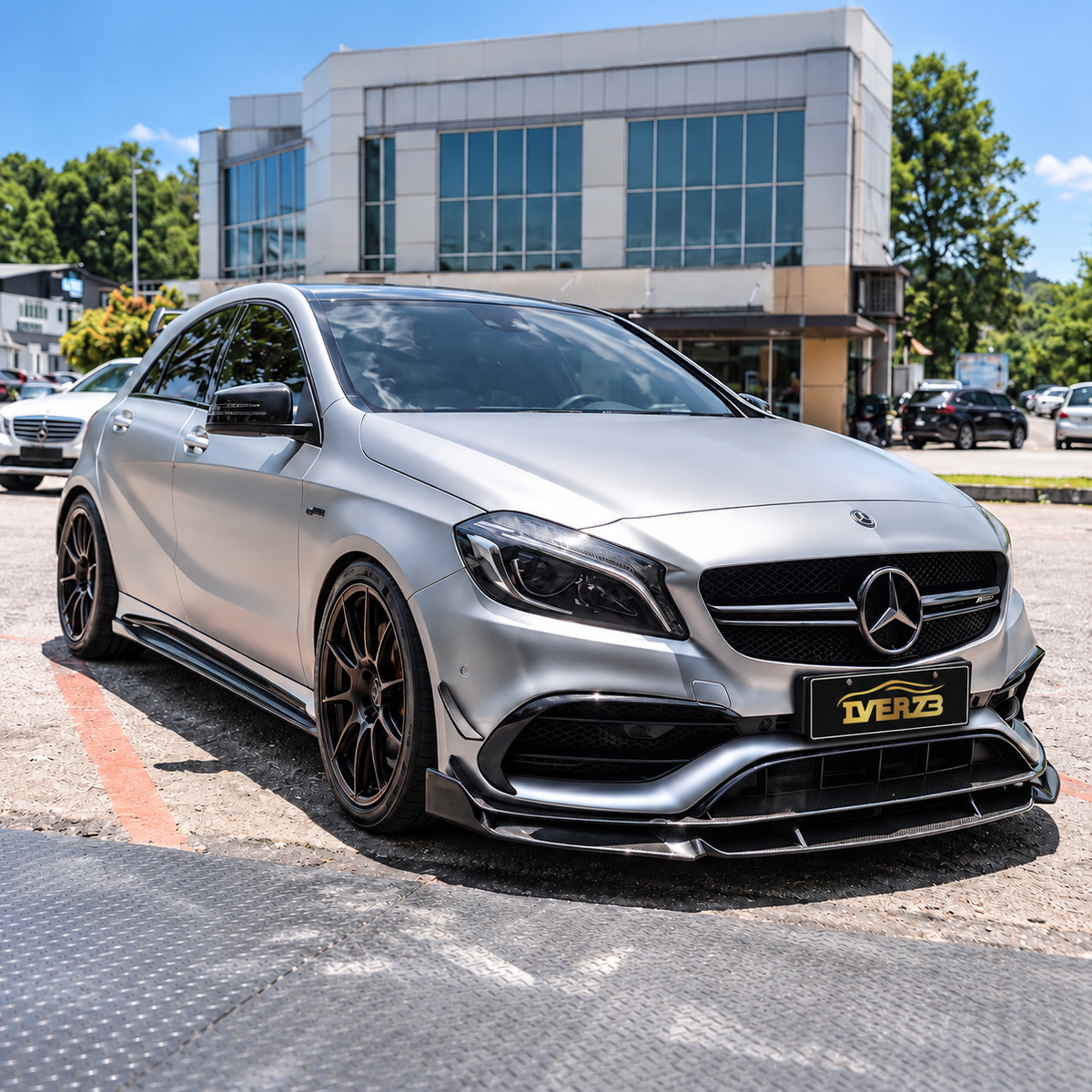 Carbon Fiber B Style Front Lip For Mercedes-Benz A-Class W176