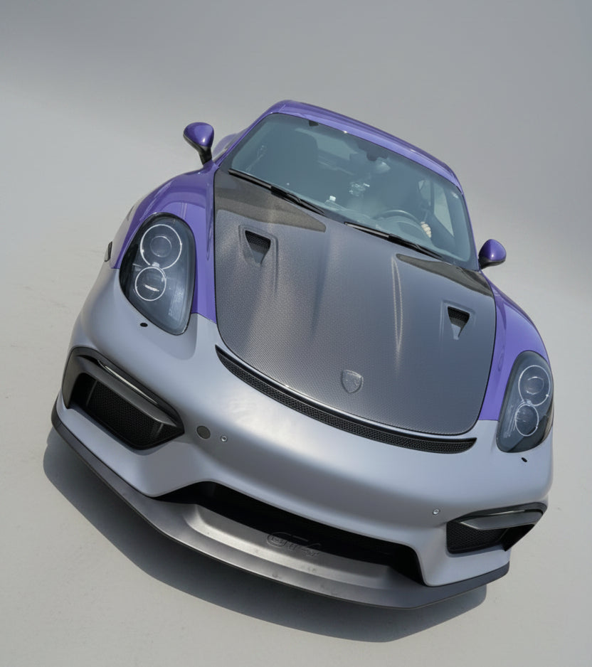 Carbon Fiber GT4RS Style Engine Hood For Porsche 981 718