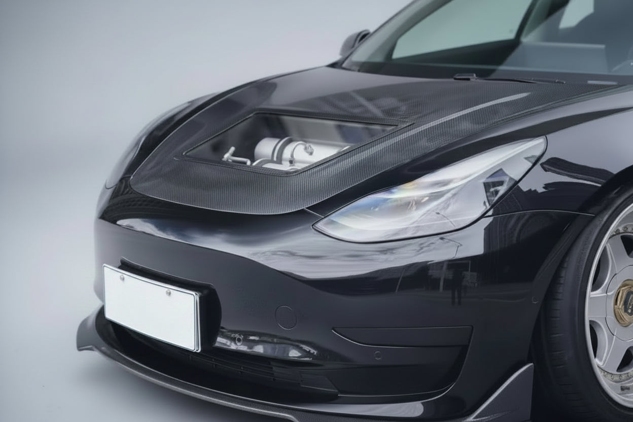 Carbon Fiber CT Style Engine Hood For Tesla Model 3