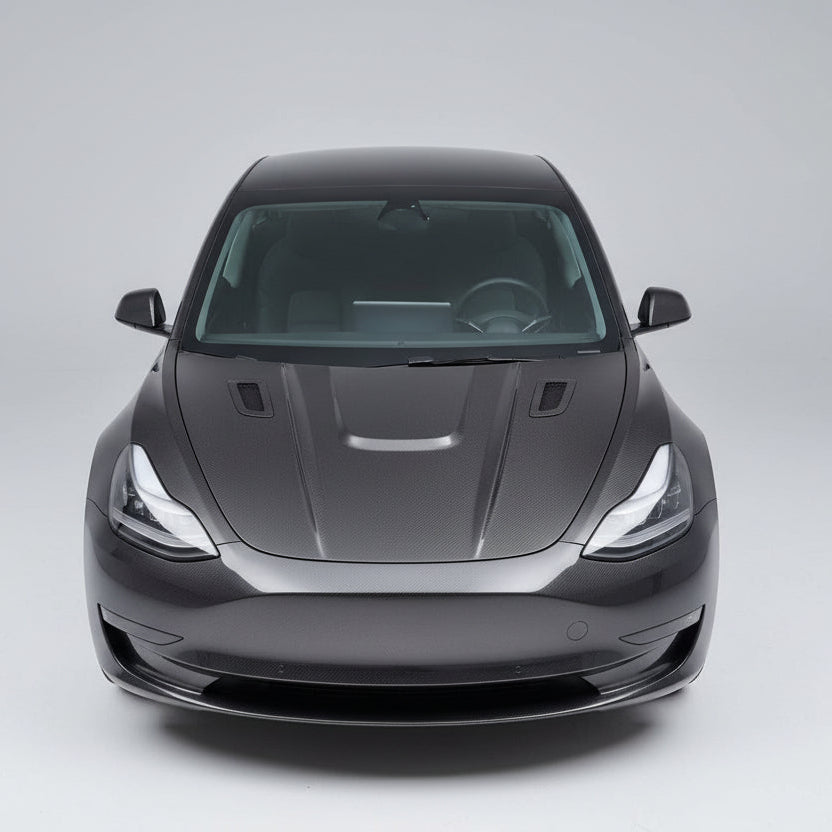 Carbon Fiber C Style Engine Hood For Tesla Model 3